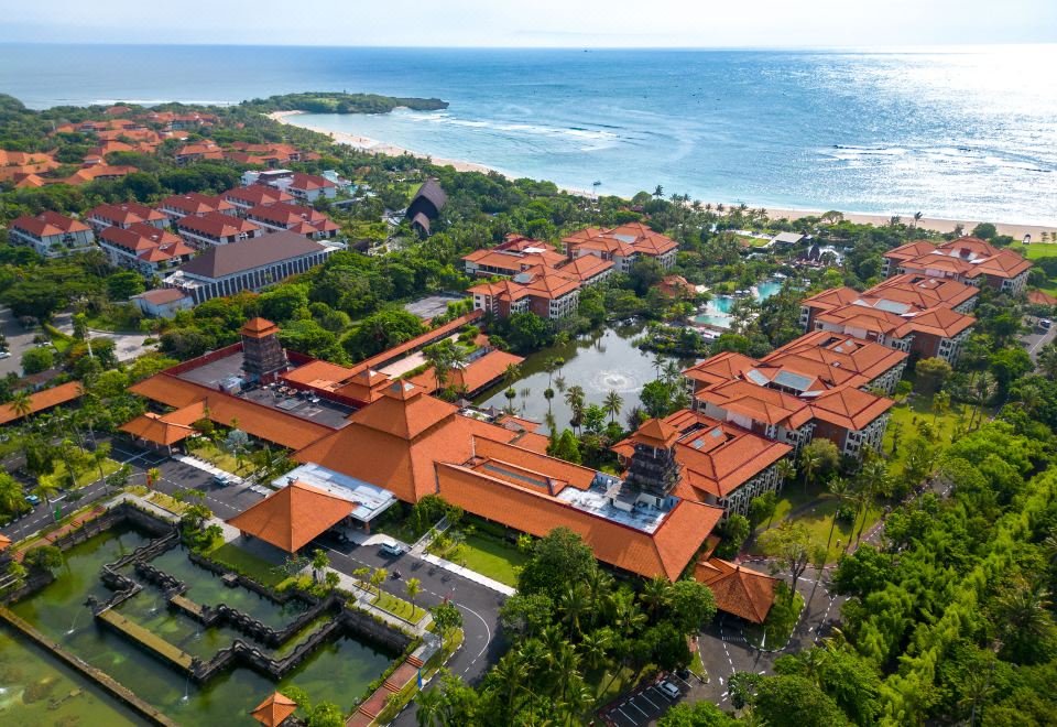 Ayodya Resort Bali traditional beachfront architecture